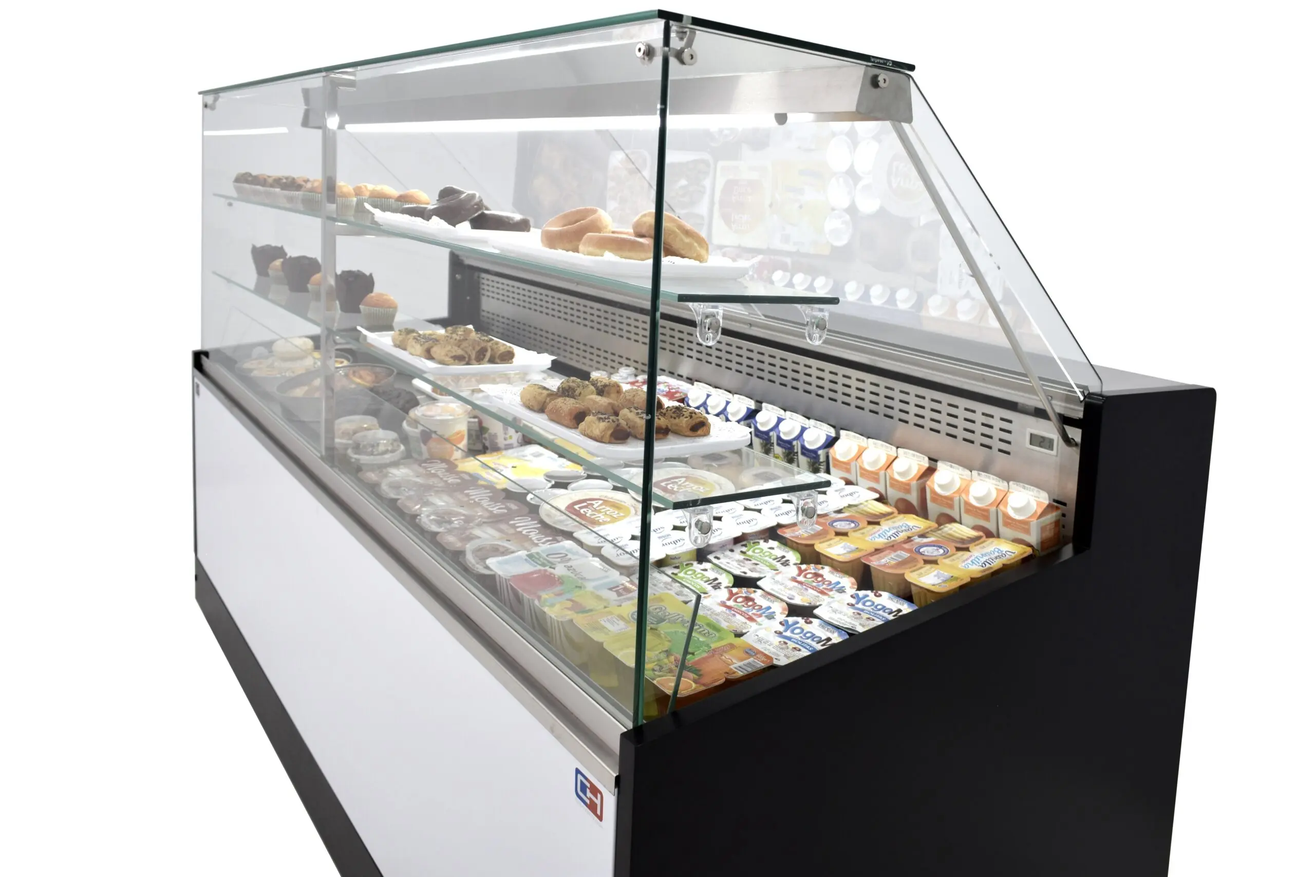 Vitrina Refrigerada Pastelería de 2 metros Fondo 973 mm Frío Estático - Exposición Inox - 2 Estantes Línea CORDOBA VRE-200-P
