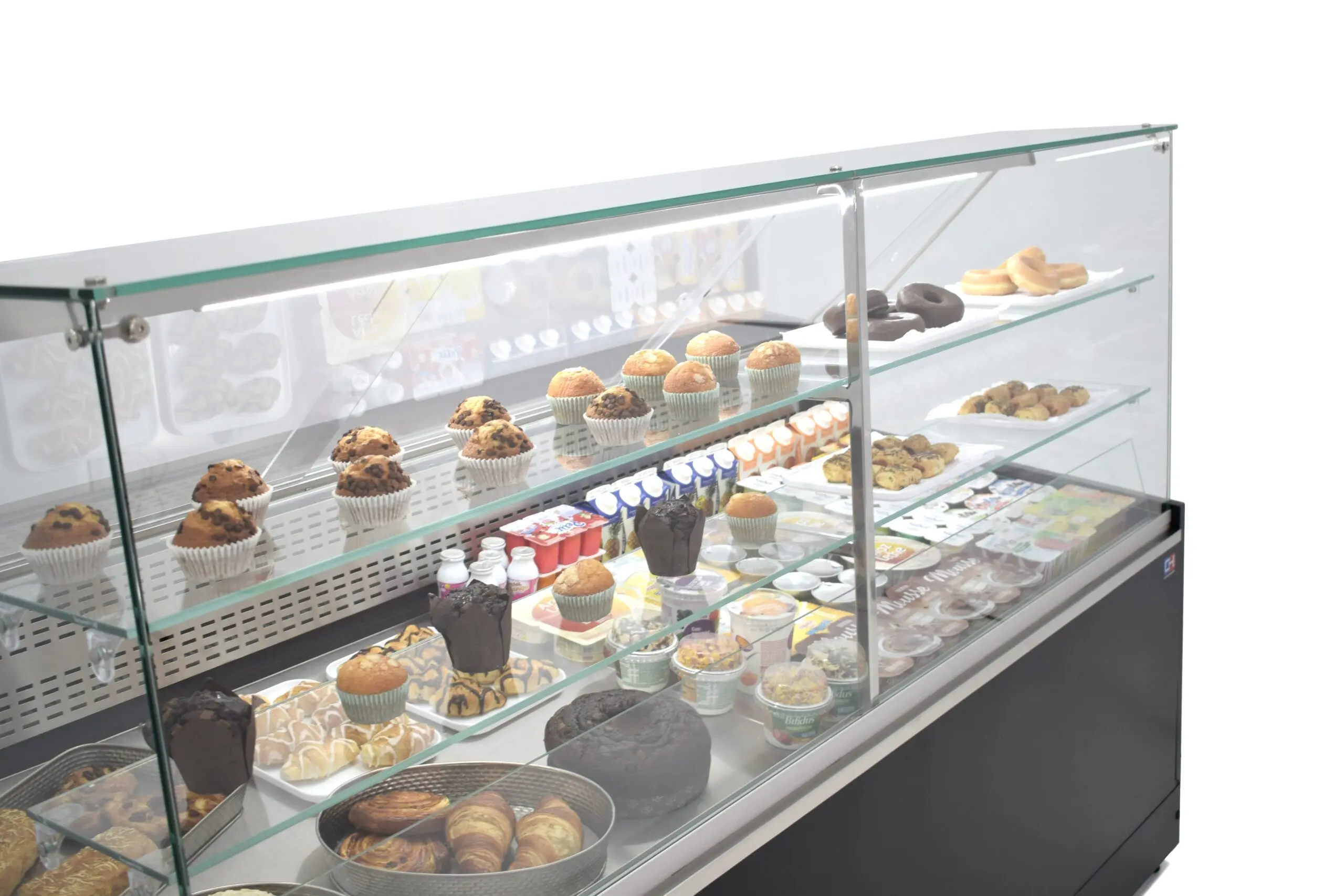 Vitrina Refrigerada Pastelería de 2 metros Fondo 973 mm Frío Estático - Exposición Inox - 2 Estantes Línea CORDOBA VRE-200-P