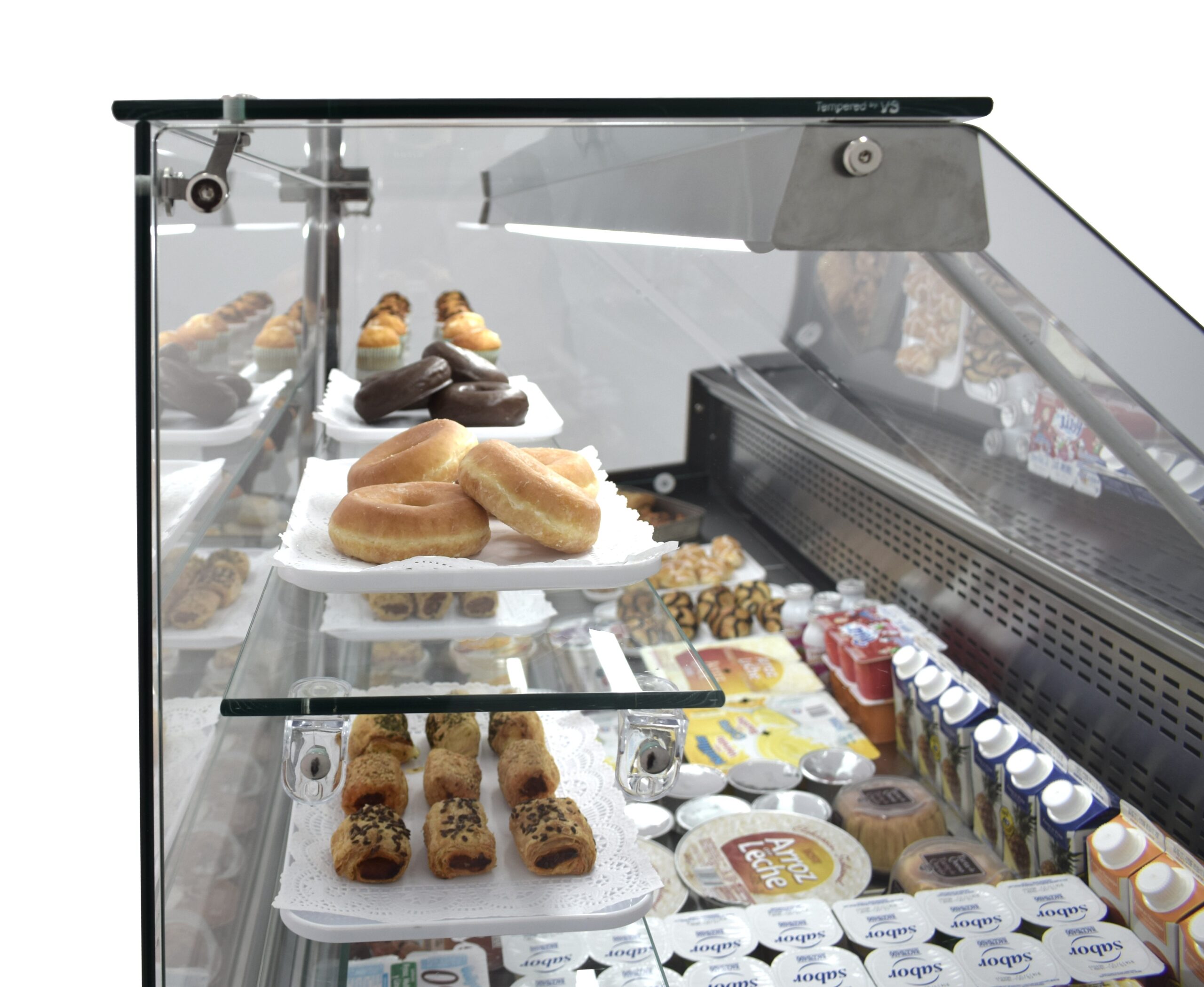 Vitrina Refrigerada Pastelería de 2 metros Fondo 973 mm Frío Estático - Exposición Inox - 2 Estantes Línea CORDOBA VRE-200-P