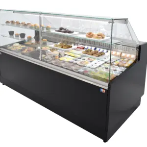 Vitrina Refrigerada Pastelería de 2 metros Fondo 973 mm Frío Estático - Exposición Inox - 2 Estantes Línea CORDOBA VRE-200-P
