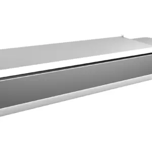 Vitrina 5 cubetas GN1/3 + 1 cubeta GN1/2 con TAPA de 1500x395x270h mm PEKIN VRX1500380SL