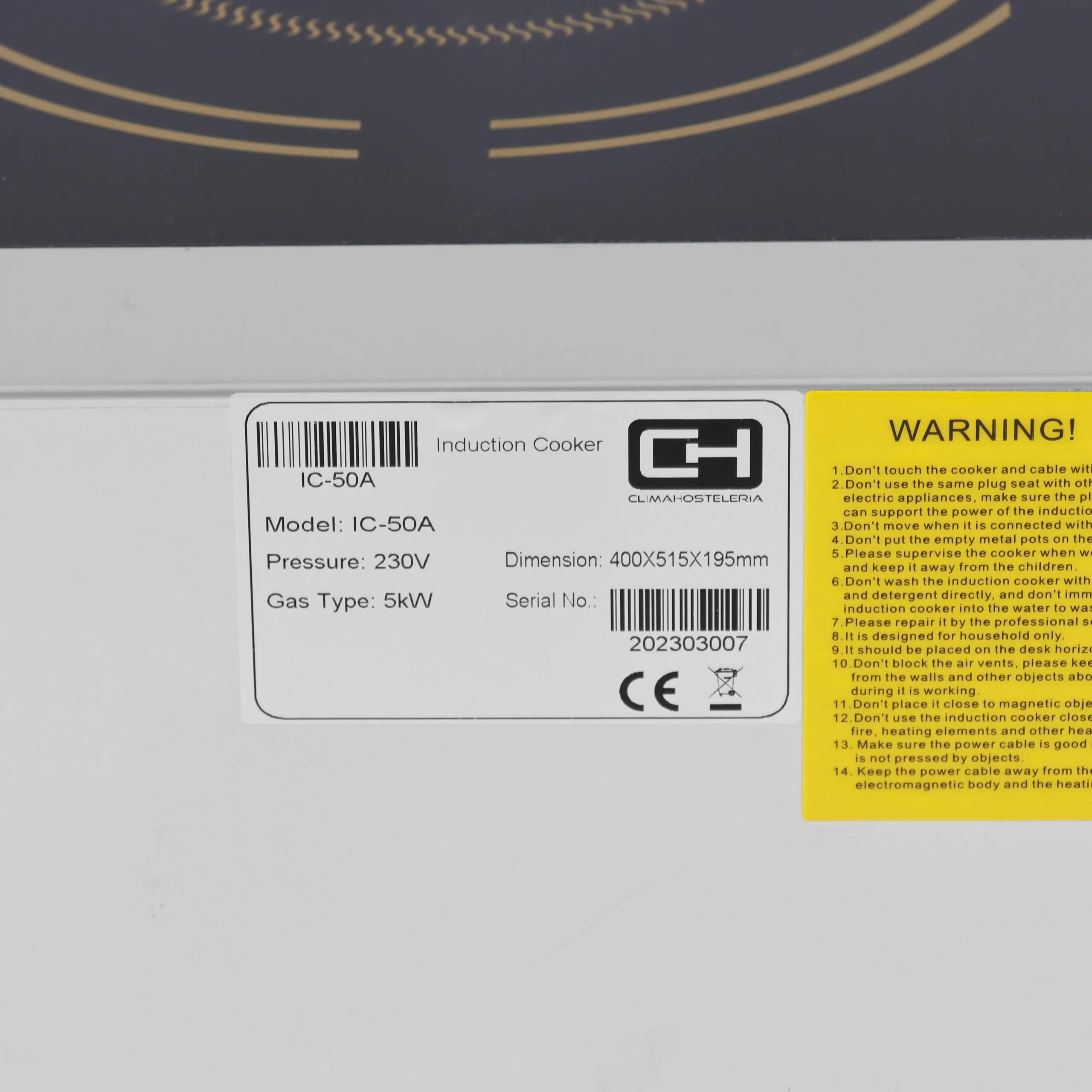 Cocina Inducción Sobremesa 5000W PEKIN IC-50A