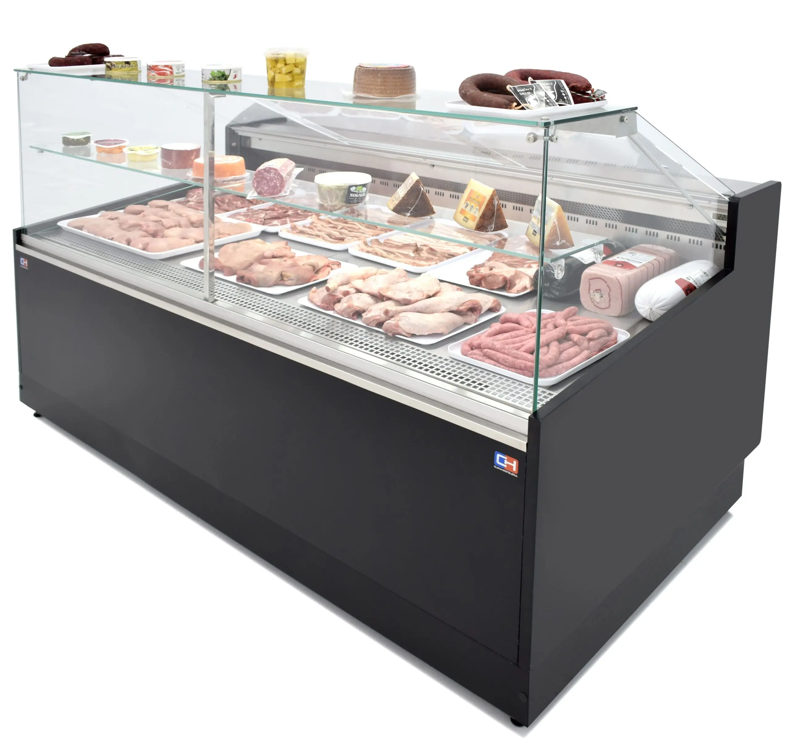 Vitrina Refrigerada Expositora de 2,5 metros Fondo 1100 Frío Ventilado - Exposición Inoxidable - Línea CORDOBA VRV-250-XL