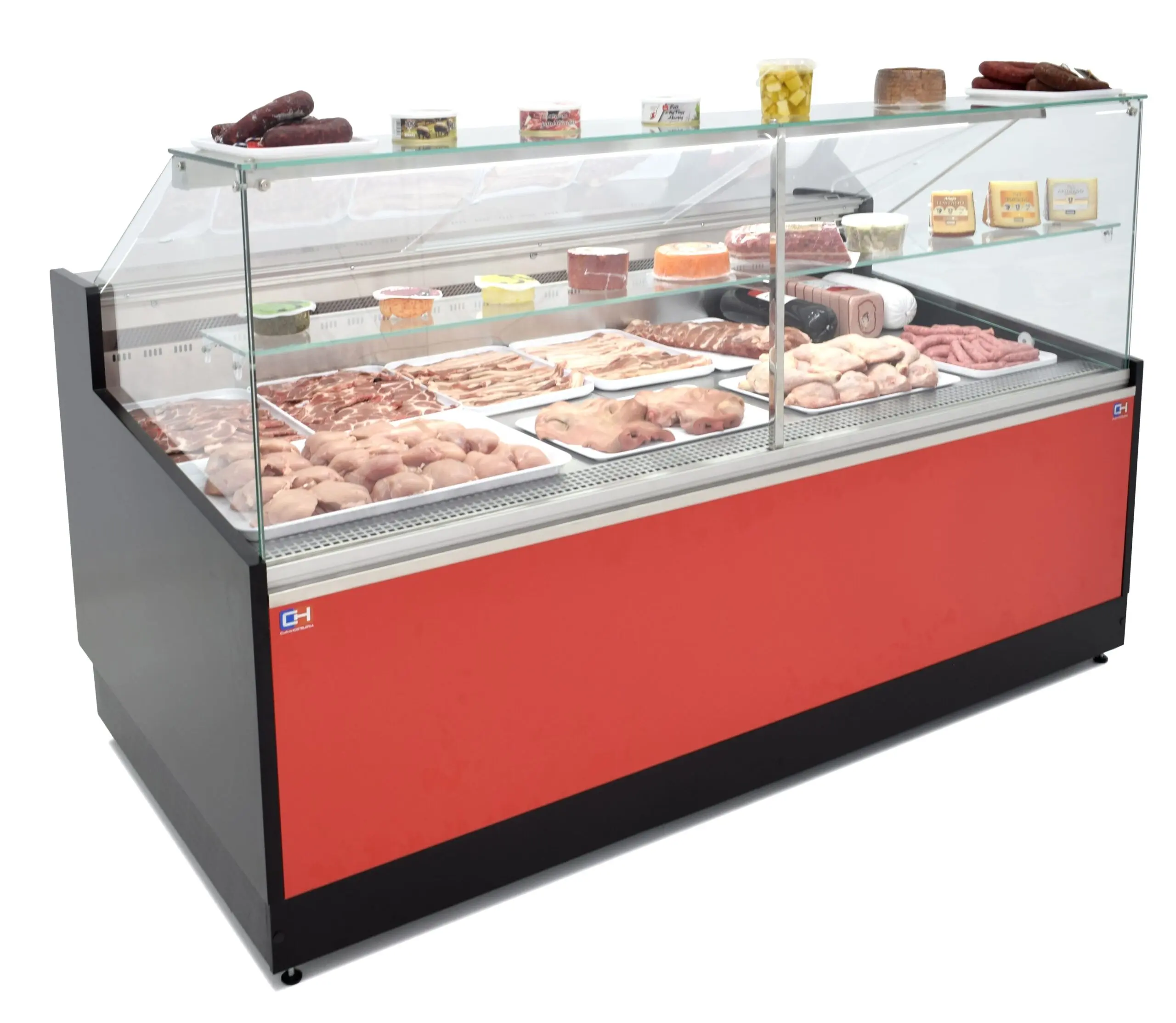 Vitrina Refrigerada Expositora de 2,5 metros Fondo 1100 Frío Ventilado - Exposición Inoxidable - Línea CORDOBA VRV-250-XL