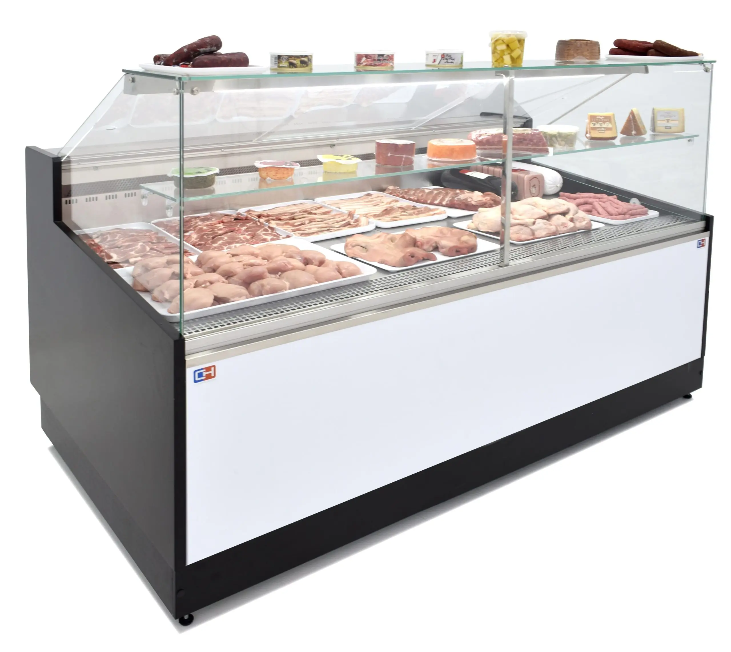 Vitrina Refrigerada Expositora de 2,5 metros Fondo 1100 Frío Ventilado - Exposición Inoxidable - Línea CORDOBA VRV-250-XL