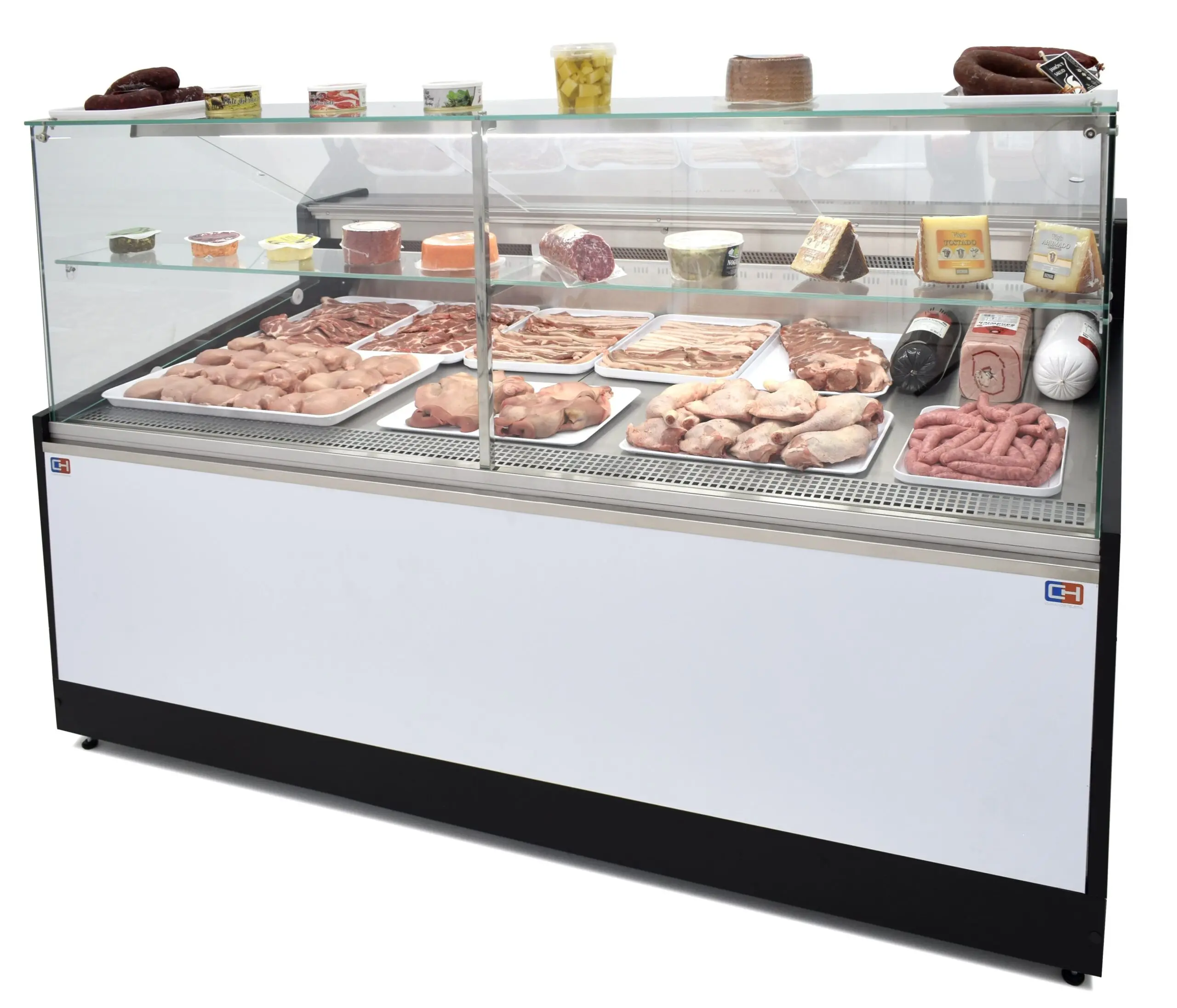 Vitrina Refrigerada Expositora de 2,5 metros Fondo 1100 Frío Ventilado - Exposición Inoxidable - Línea CORDOBA VRV-250-XL