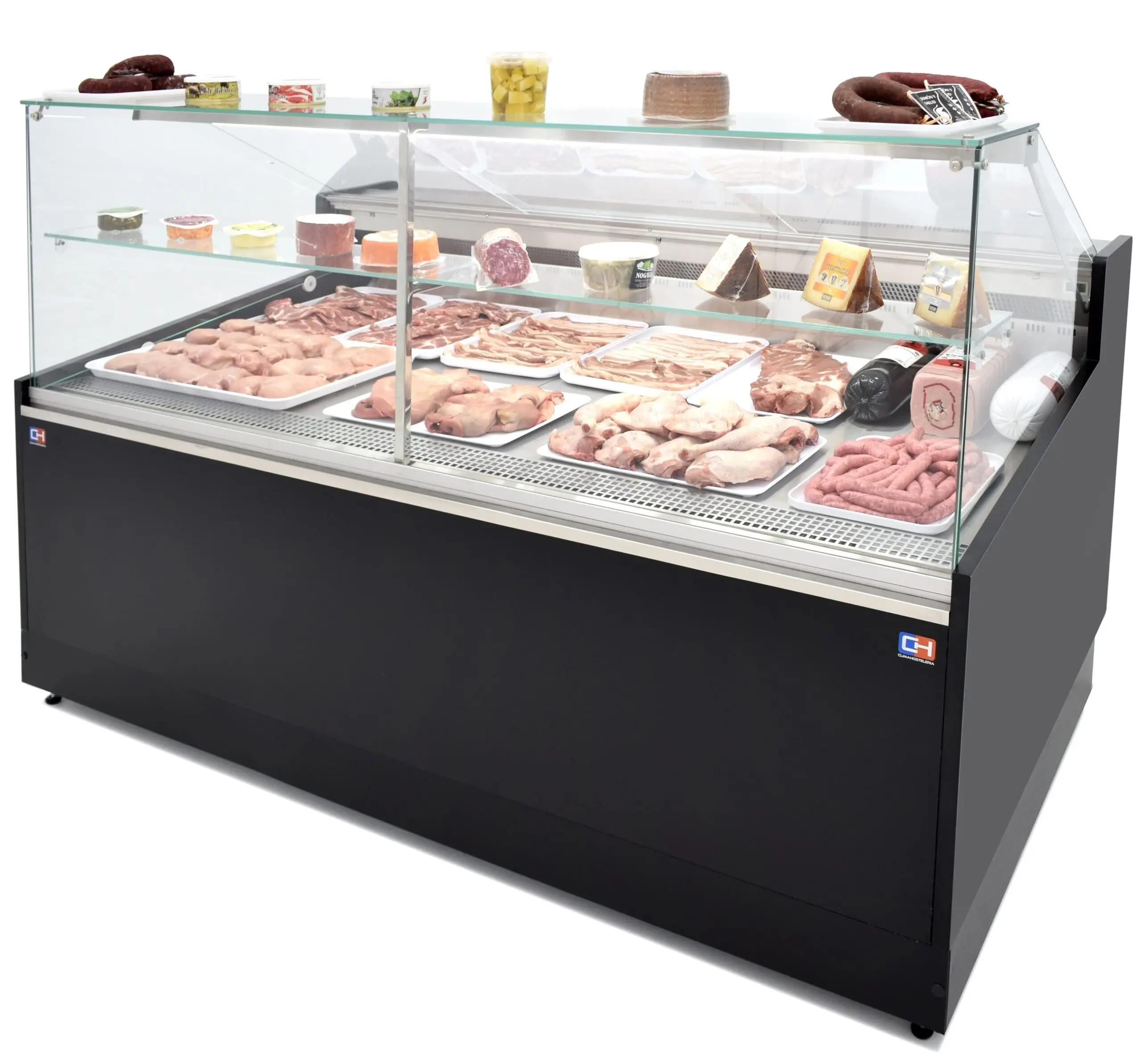 Vitrina Refrigerada Expositora de 2,5 metros Fondo 1100 Frío Ventilado - Exposición Inoxidable - Línea CORDOBA VRV-250-XL