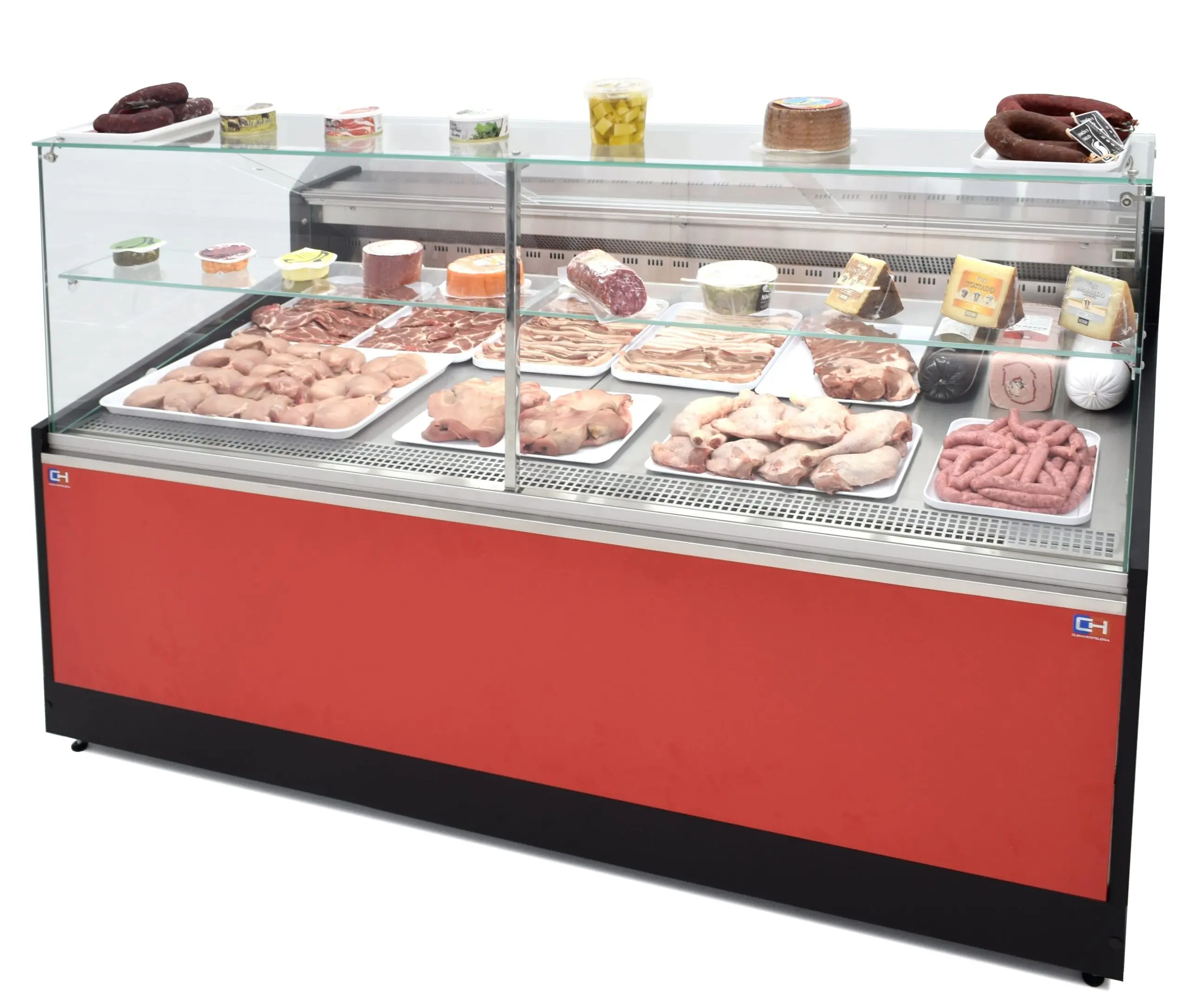 Vitrina Refrigerada Expositora de 2,5 metros Fondo 1100 Frío Ventilado - Exposición Inoxidable - Línea CORDOBA VRV-250-XL