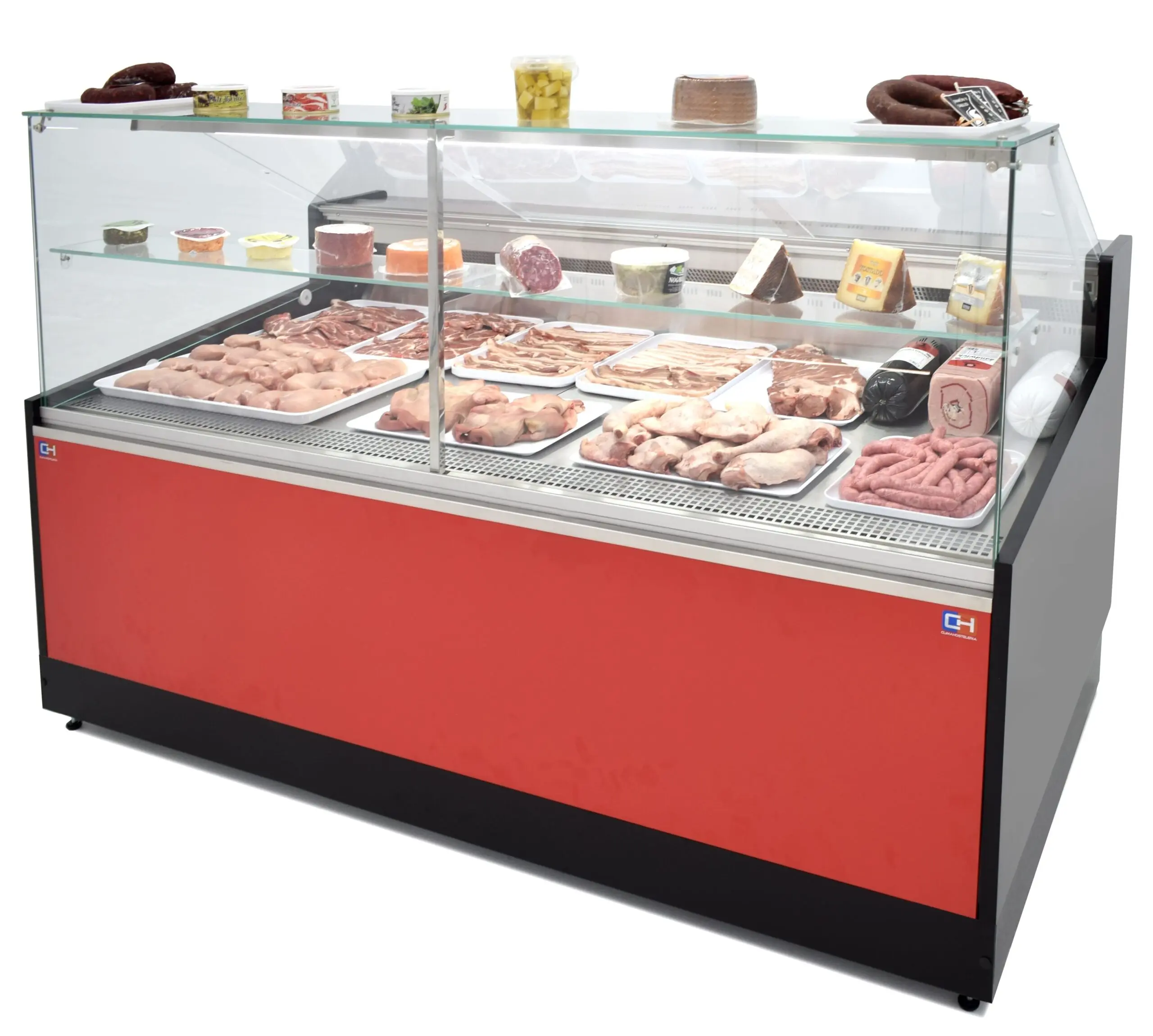 Vitrina Refrigerada Expositora de 2,5 metros Fondo 1100 Frío Ventilado - Exposición Inoxidable - Línea CORDOBA VRV-250-XL