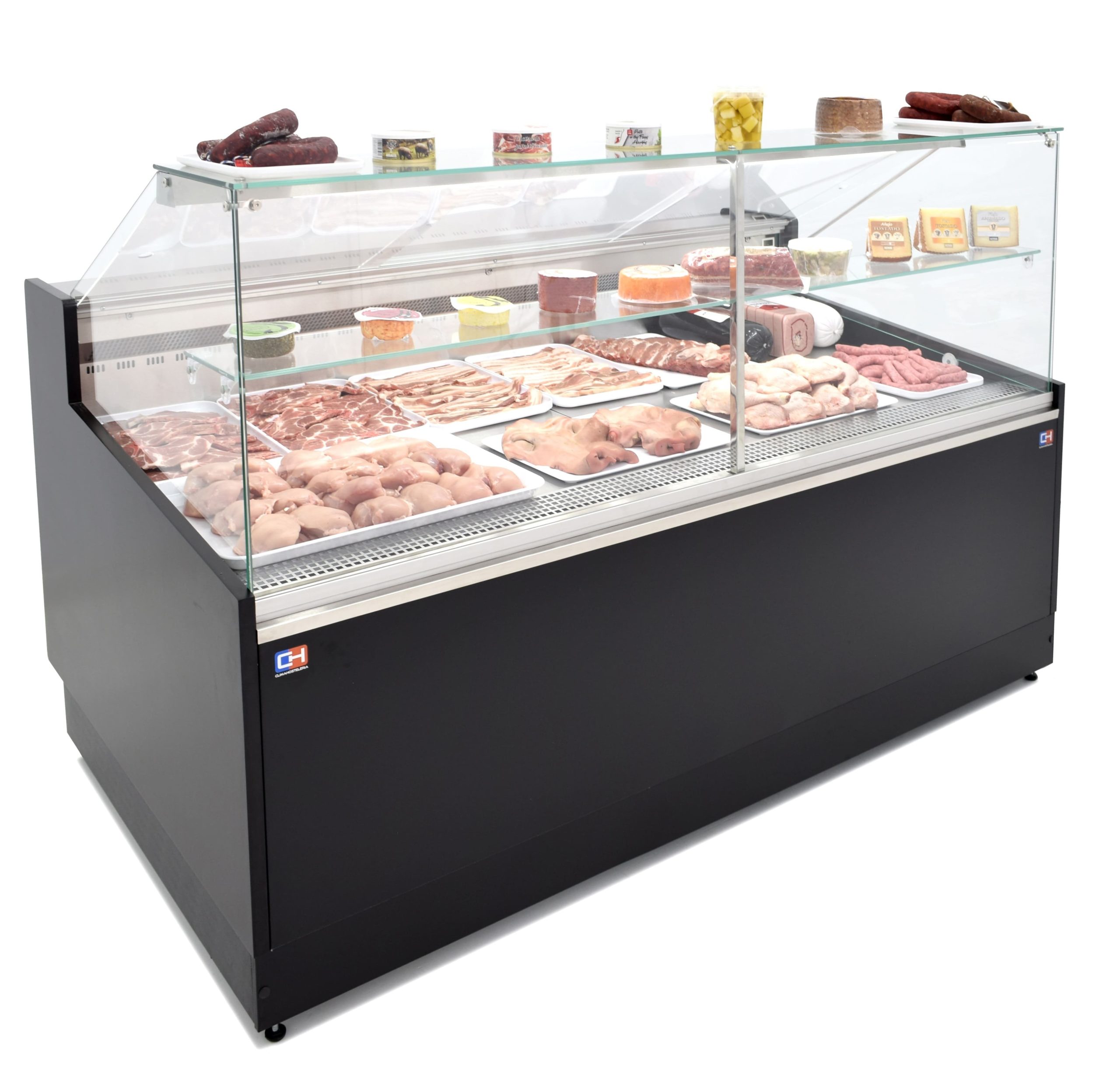 Vitrina Refrigerada Expositora de 2,5 metros Fondo 1100 Frío Ventilado - Exposición Inoxidable - Línea CORDOBA VRV-250-XL