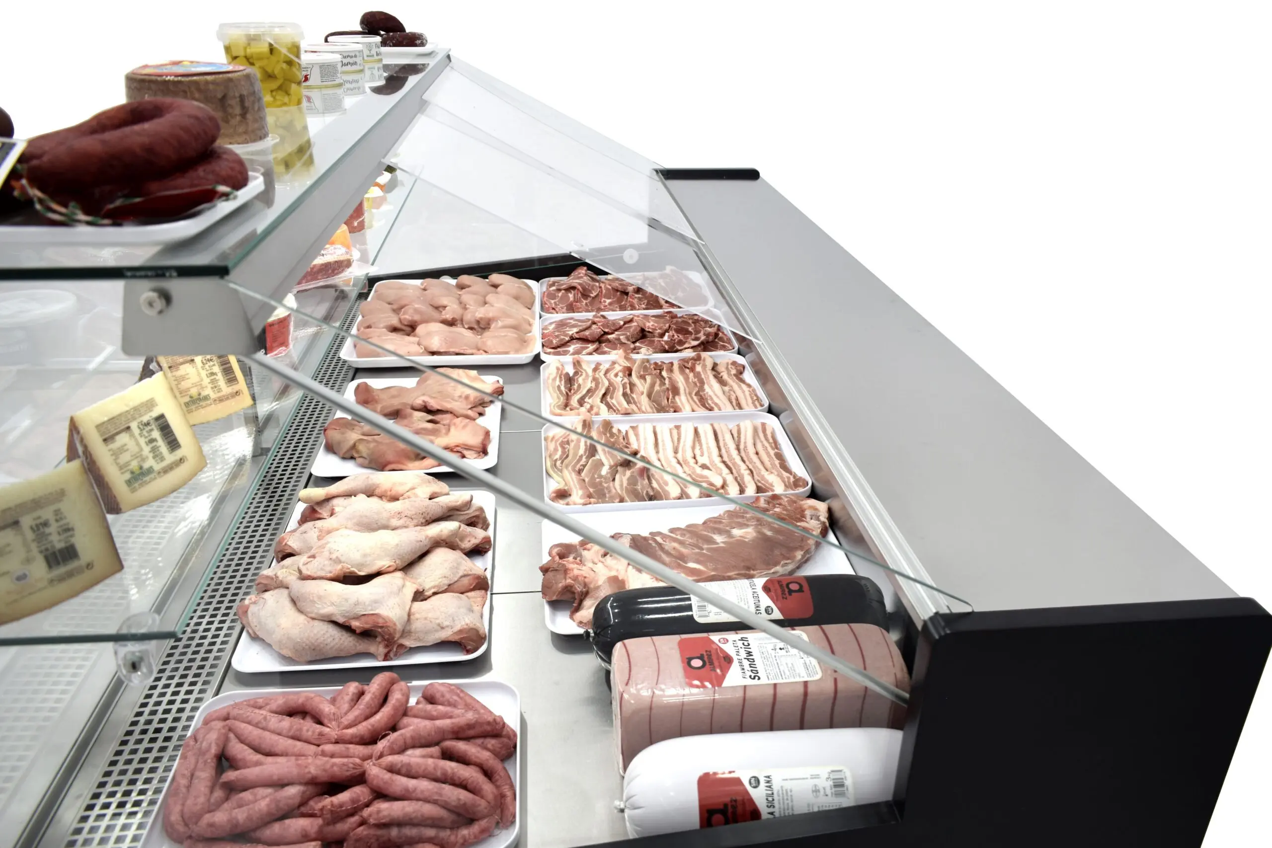 Vitrina Refrigerada Expositora de 2,5 metros Fondo 1100 Frío Ventilado - Exposición Inoxidable - Línea CORDOBA VRV-250-XL