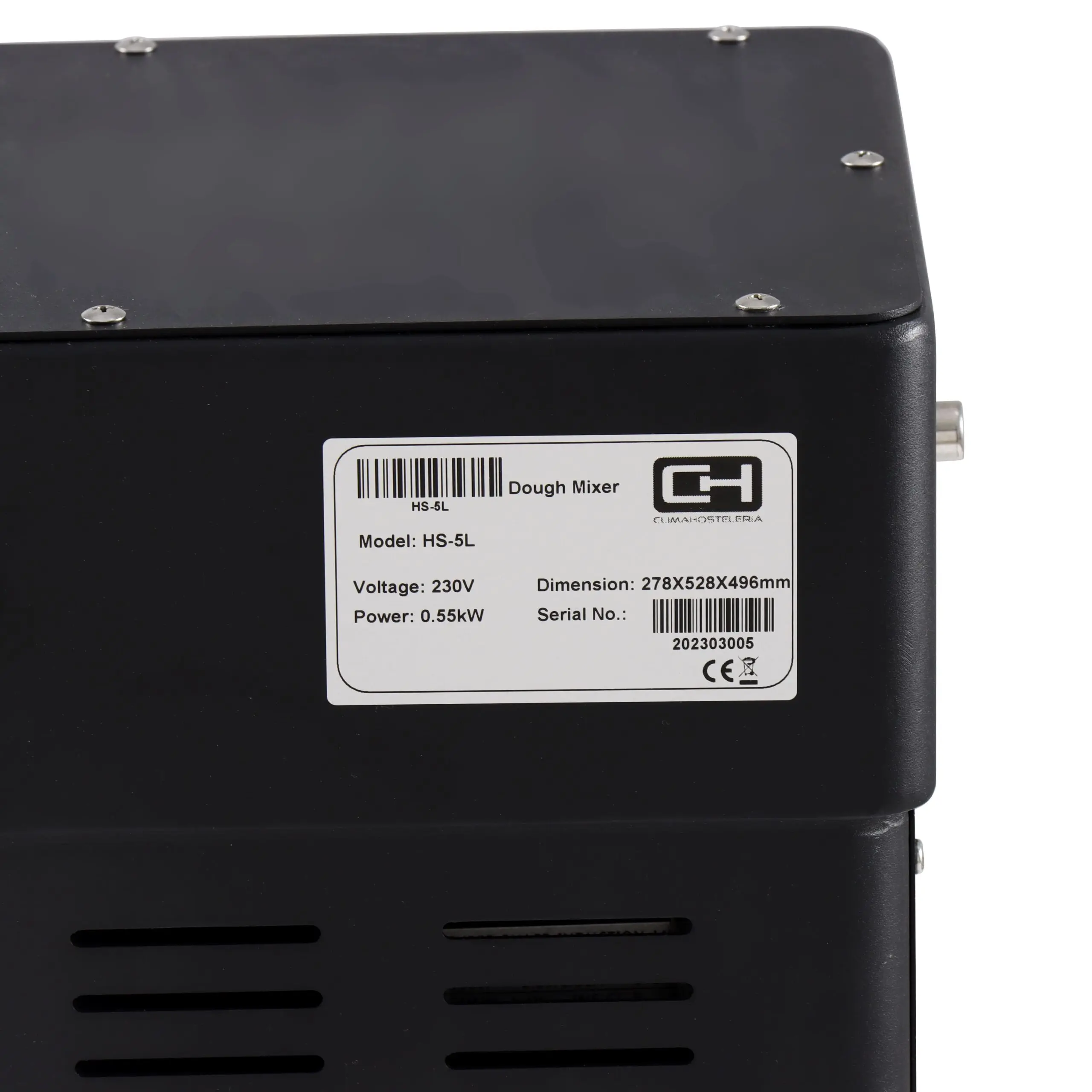 Amasadora de Gancho Espiral con Cuba y Cabezal Fijo con Variador de Velocidad HS-5L CLIMAHOSTELERIA