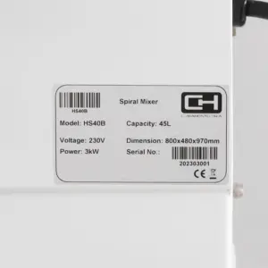 Amasadoras de Gancho Espiral con Cuba Cabezal Fijo 2 Velocidades Línea PEKÍN HSB CLIMAHOSTELERÍA