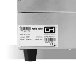 Gofrera eléctrica para 2 gofres Línea PEKÍN WF-2210 CLIMAHOSTELERÍA