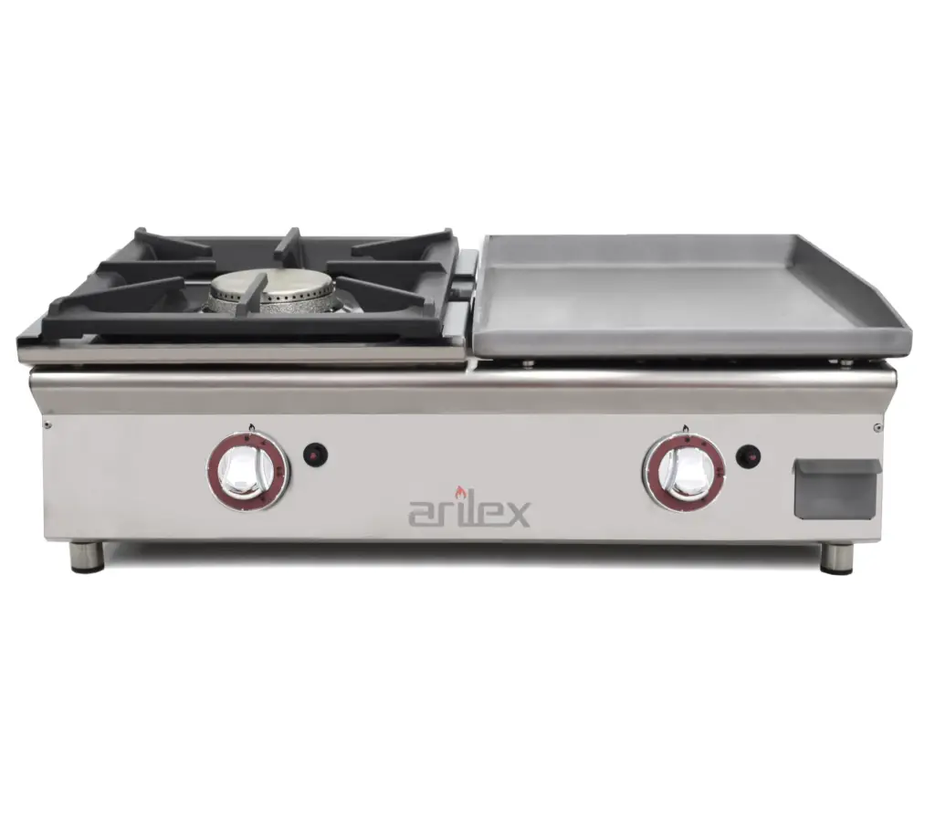 Plancha A Gas 40 Cm En Acero Laminado 6 Mm + Fogón 6 Kw ARILEX 80PGLFN