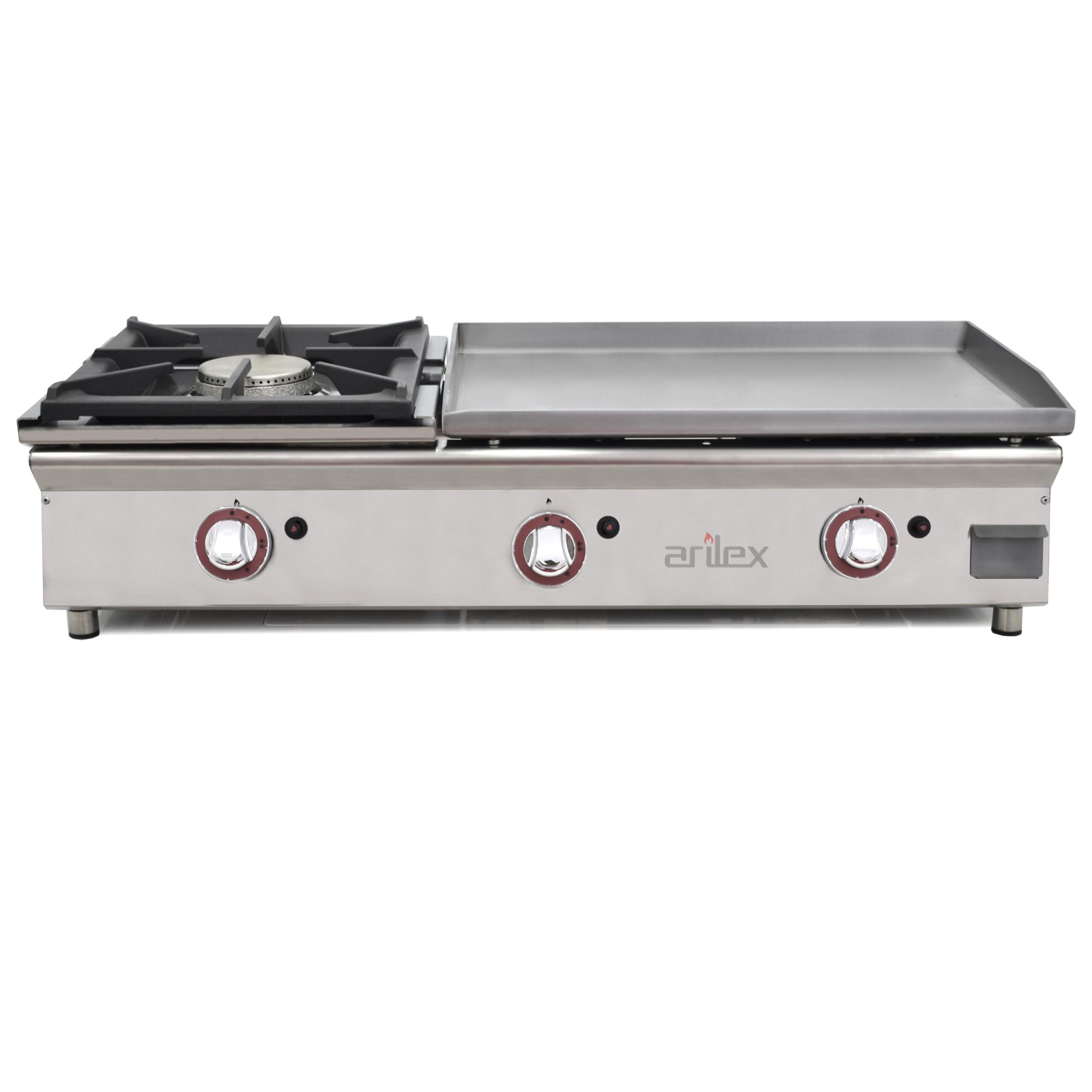 Plancha A Gas 60 Cm En Acero Laminado 6 Mm + Fogón 6 Kw ARILEX 100PGLFN