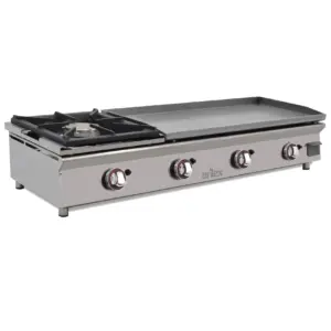 Plancha A Gas 80 Cm En Acero 15 Mm Con Baño Cromo Duro + Fogón 6 Kw ARILEX 120PGCFN