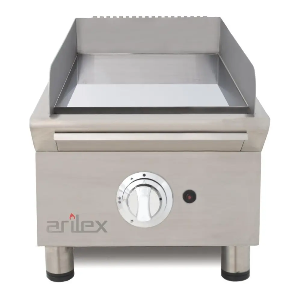 Frytops A Gas 40 Cm ARILEX Acero De 15 Mm Con Baño De Cromo Duro Línea 600 40FRYGCN
