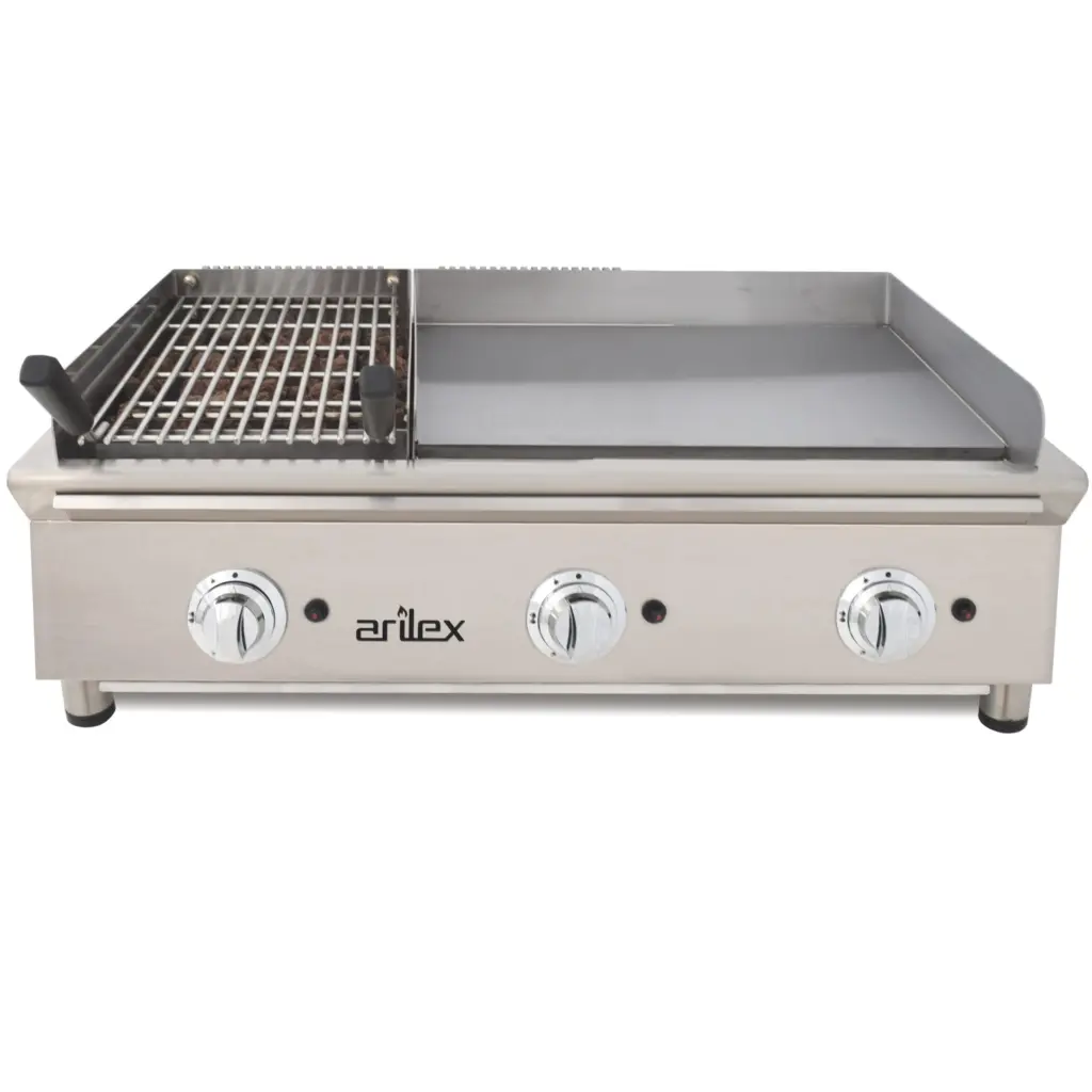 Frytops A Gas 65 Cm Acero Rectificado De 15 Mm + Barbacoa A Gas 35 Cm Línea 600 100FRYGRBN