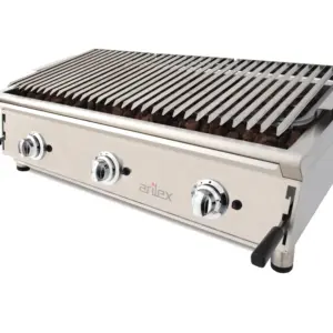 Barbacoa A Gas 100 Cm Piedra Volcánica ARILEX Con Parrilla Inoxidable Regulable En 3 Alturas 100BAR