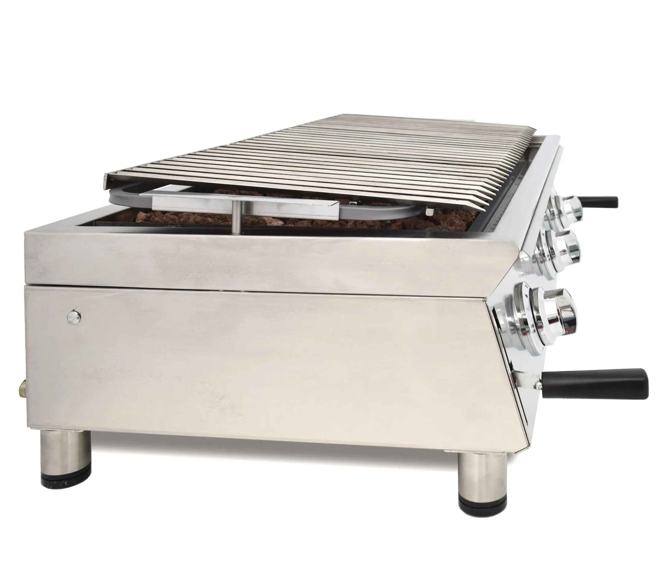 Barbacoa A Gas 100 Cm Piedra Volcánica ARILEX Con Parrilla Inoxidable Regulable En 3 Alturas 100BAR