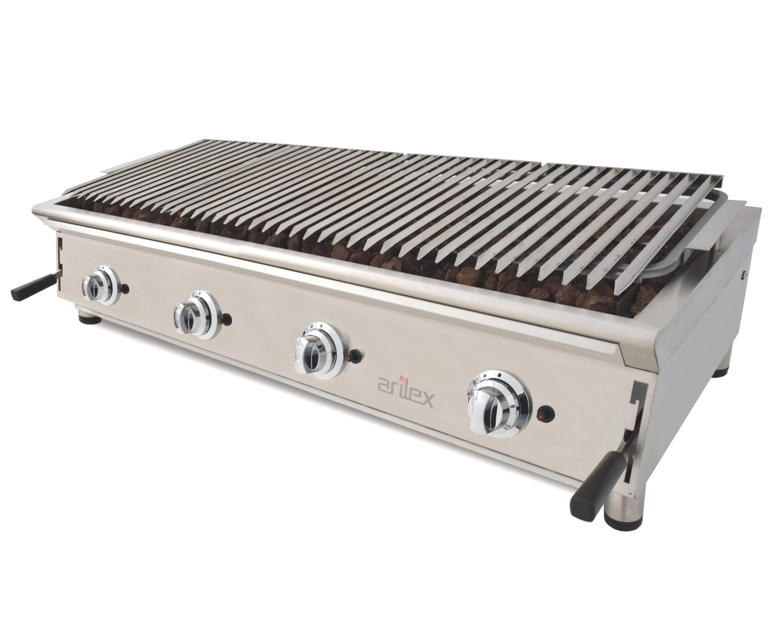 Barbacoa A Gas 130 Cm Piedra Volcánica ARILEX Con Parrilla Inoxidable Regulable En 3 Alturas 130BAR