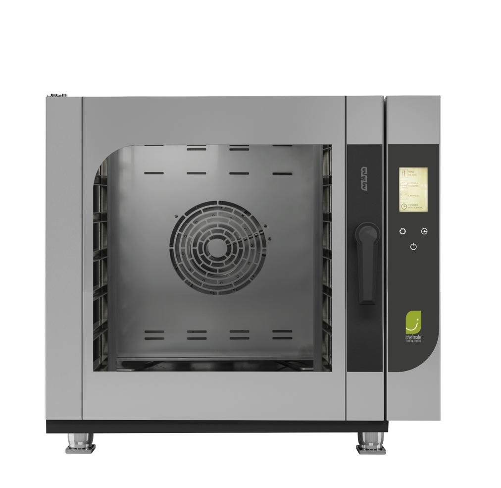 Horno A Gas Mixto Full Touch 6 Bandejas Con Control De Humedad Y Lavado Automático CHEFMATE MBM CMFG6-HUWU