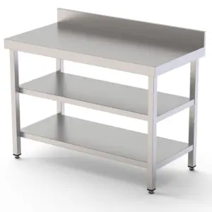 Mesa de Trabajo Acero inoxidable Mural Con 2 Estante