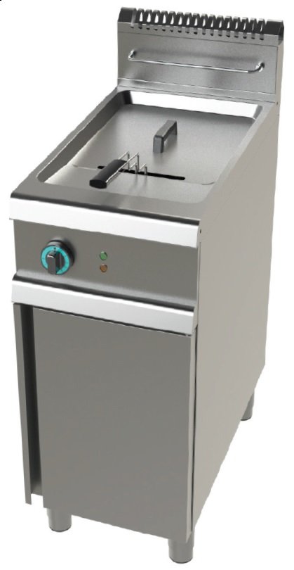 Freidora a gas 1 cuba limpia de 17 litros con 16Kw Serie 700 JUNEX con medidas 400x730x900h mm FG7N117