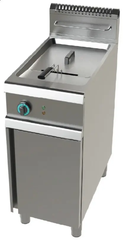 Freidora a gas 1 cuba limpia de 17 litros con 16Kw Serie 700 JUNEX con medidas 400x730x900h mm FG7N117