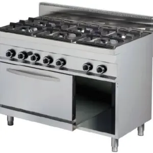 Cocina a gas 6 fuegos 6x6kw con horno de 6Kw1200x700x900h mm GR732 ARISCO (OUTLET)