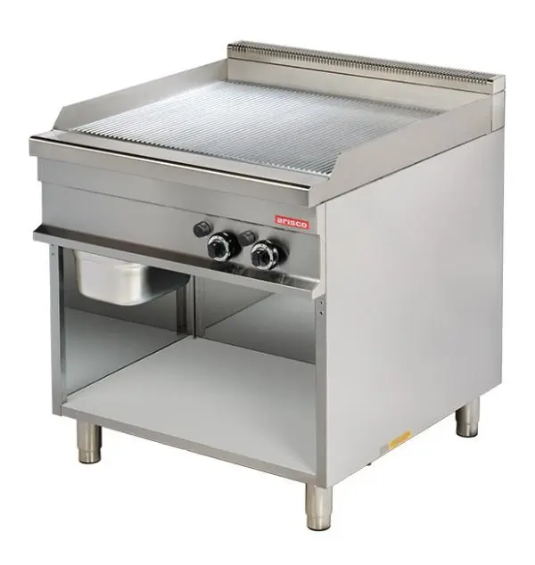 Fry tops a gas acanalado acero 15 mm con baño cromo duro 15kw 850x900x900h mm GG921G ARISCO (OUTLET)