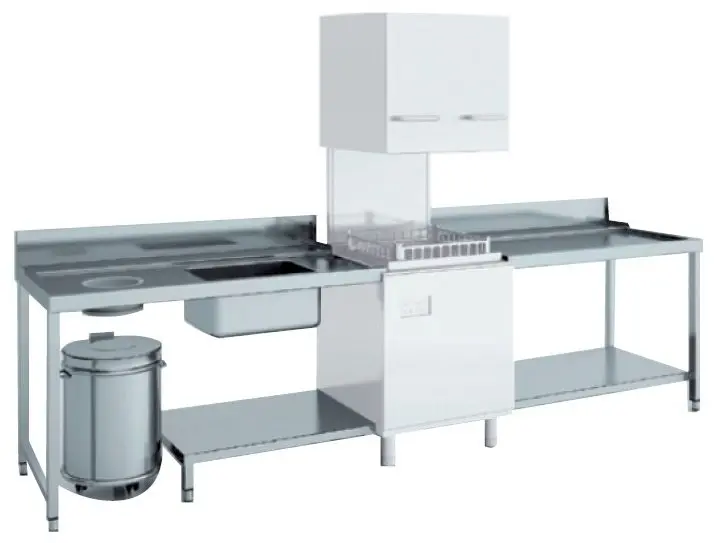 Mesa de Prelavado con Cuba de 500x400x250h mm de 800x750x850h mm Con/Sin Estante MP-80