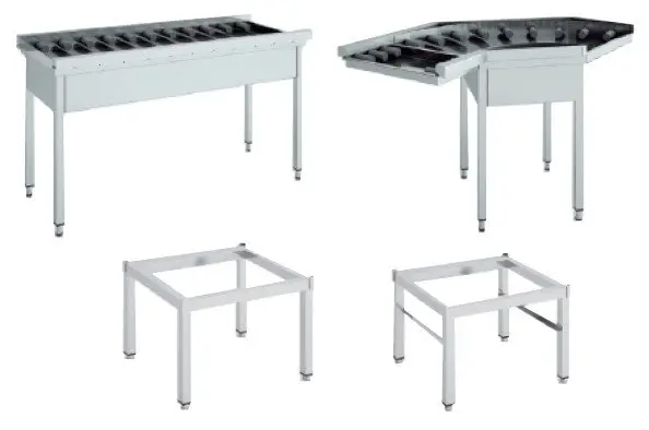 Mesa de Salida con Rodillos Curva de (300x695)x965x850h mm CR-90