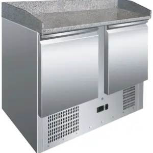 Mesa Preparación Pizzas GN1/1 de 2 Puertas con Encimera de Granito de 900x700x1010h mm S902PZ