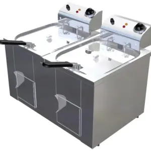 Freidora Eléctrica 10 + 10 litros Uso Profesional de 650 x440 x360h mm FAP1010